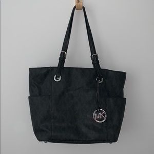 MICHAEL KORS Black Leather Tote Purse